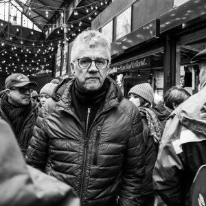 A black and white portrait