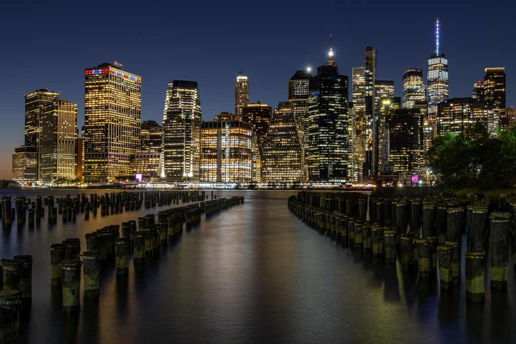 Silent Piers Shimmering Skyline - Lower Manhattan