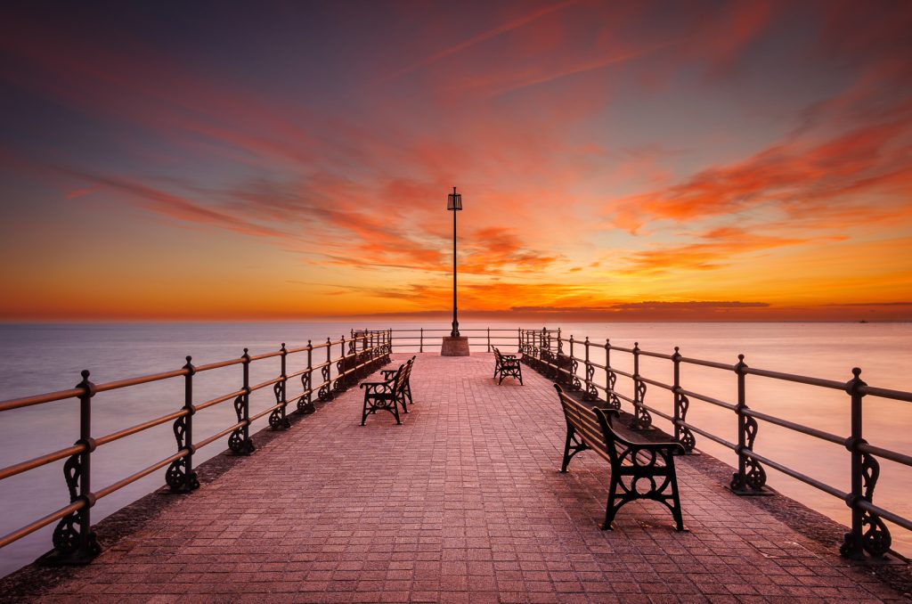 Jacquie Conway - Silent Seats at Swanage Sunrise